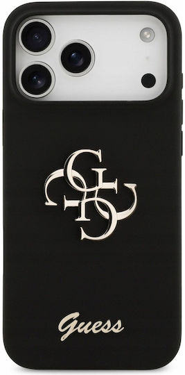 Guess Silicone Big 4g Script Umschlag Rückseite Silikon Schwarz (iPhone 17 Pro Max)