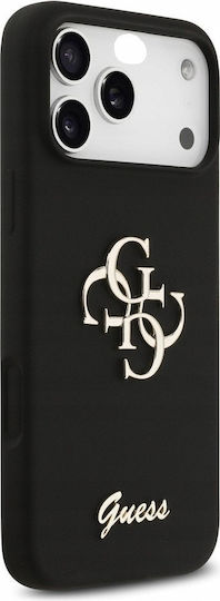 Guess Silicone Big 4g Script Umschlag Rückseite Silikon Schwarz (iPhone 17 Pro Max)