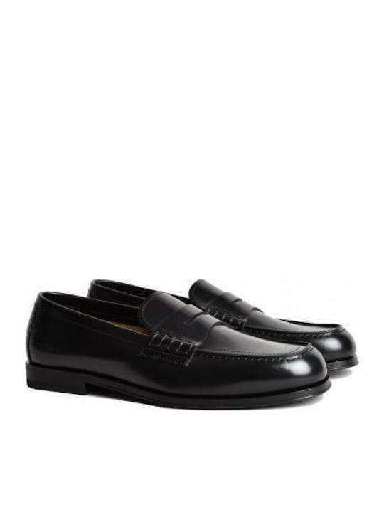 Δερμάτινα Ανδρικά Loafers σε Μαύρο Χρώμα