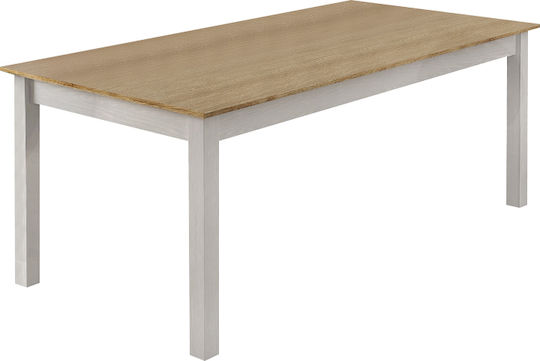 Fira Τραπεζαρίας Λευκό - Φυσικό Οξιάς 180x90x78εκ.