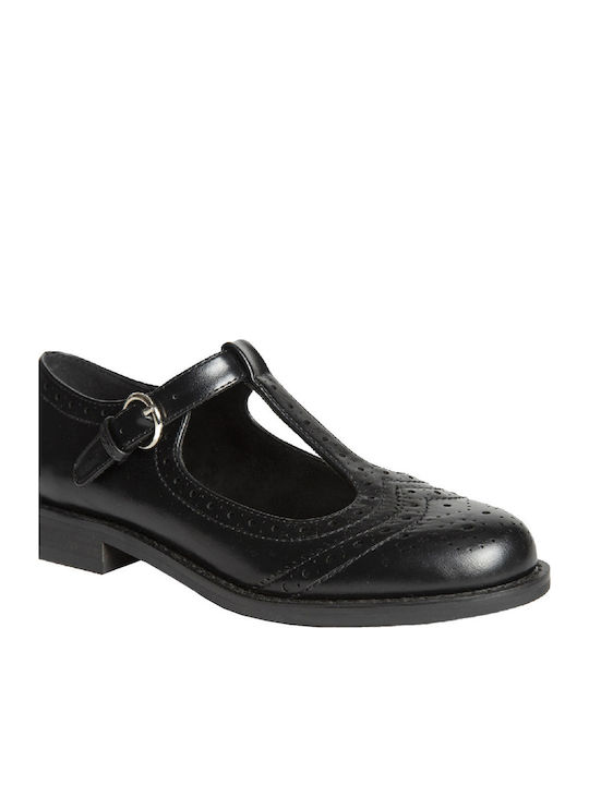Women's Synthetic Leather Oxford Shoes Black