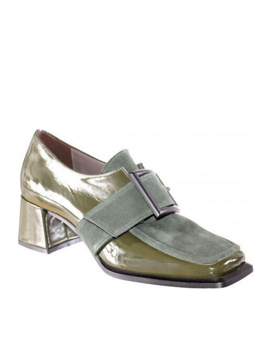 Leder Pumps Grün