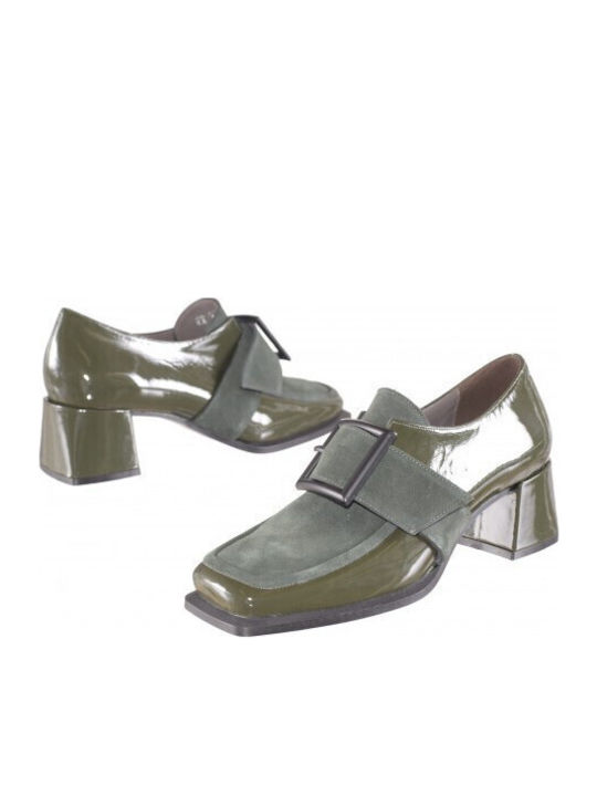 Leder Pumps Grün