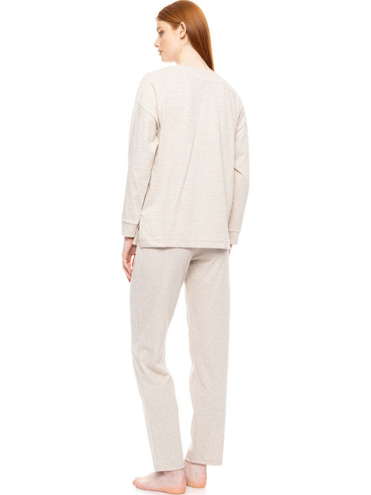 Pink Label Winter Women's Pyjama Set Hazelnut