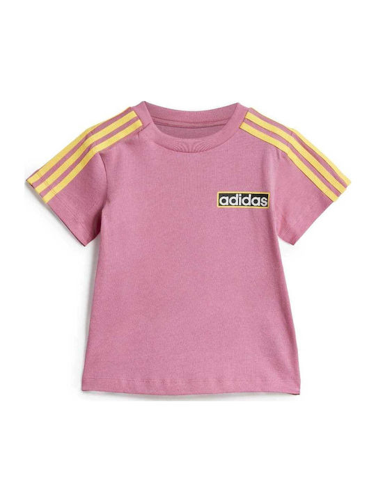 adidas Детски Комплект със Шорти Розов 2 Броя