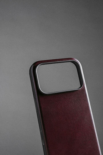 Nomad 360 Full Cover Leather / Silicone 0.85mm With Burgundy Neck Strap (iPhone 17 Pro)