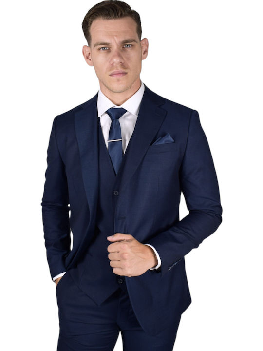 Men's Suit with Vest Blue