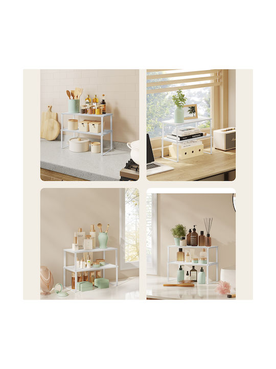 Songmics Shelf Rack Organization 2 Pieces White