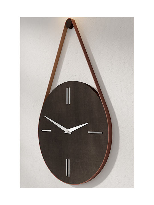 Ceas De Perete Din Lemn Cu Curea Din Piele – Design Modern