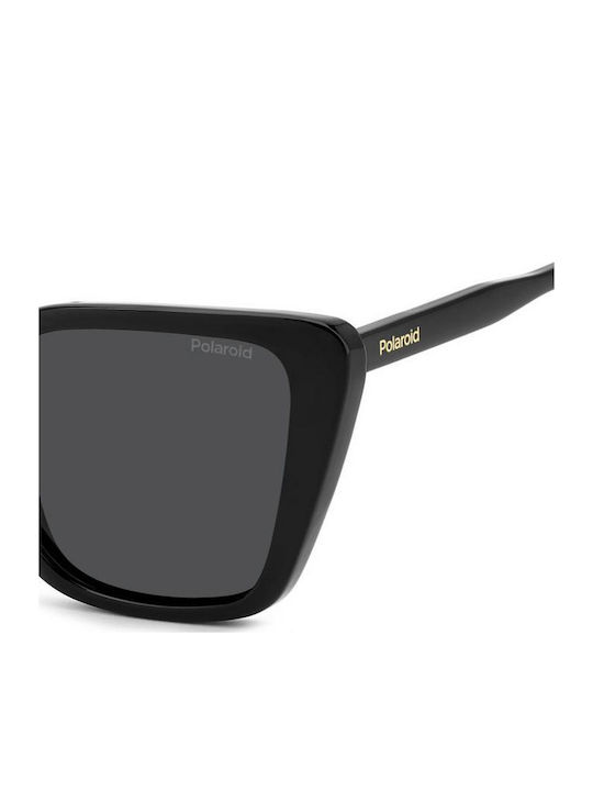 Polaroid Damentragen Sonnenbrille mit Schwarzem Horn umrandetem Rahmen und Grauen Gläser PLD4189/S 807/M9