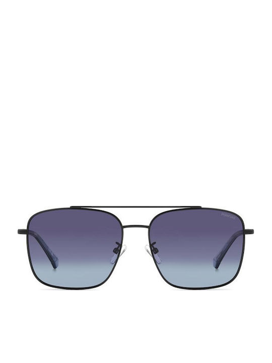 Polaroid Men's Sunglasses with Black Metal Frame and Blue Gradient Lens PLD4192/G 003/Z7