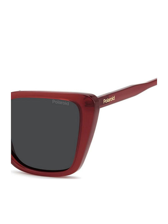 Polaroid Women's Sunglasses with Red Plastic Frame and Gray Lens PLD4189/S 8CQ/M9