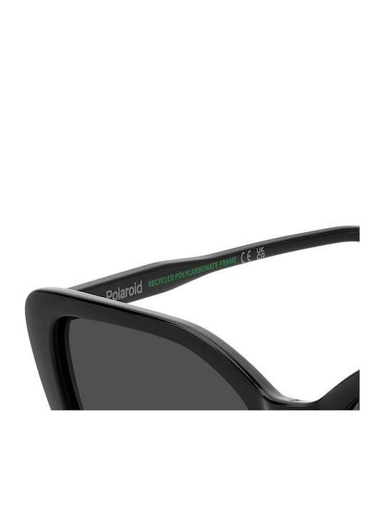Polaroid Damentragen Sonnenbrille mit Schwarzem Horn umrandetem Rahmen und Grauen Gläser PLD4189/S 807/M9