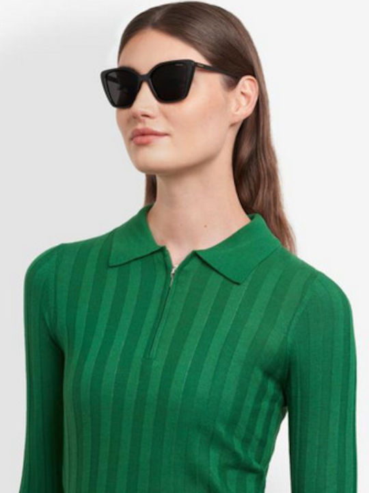 Polaroid Damentragen Sonnenbrille mit Schwarzem Horn umrandetem Rahmen und Grauen Gläser PLD4189/S 807/M9