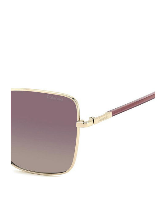 Polaroid Women's Sunglasses with Gold Metal Frame and Purple Gradient Lens PLD4193/G J5G/JR
