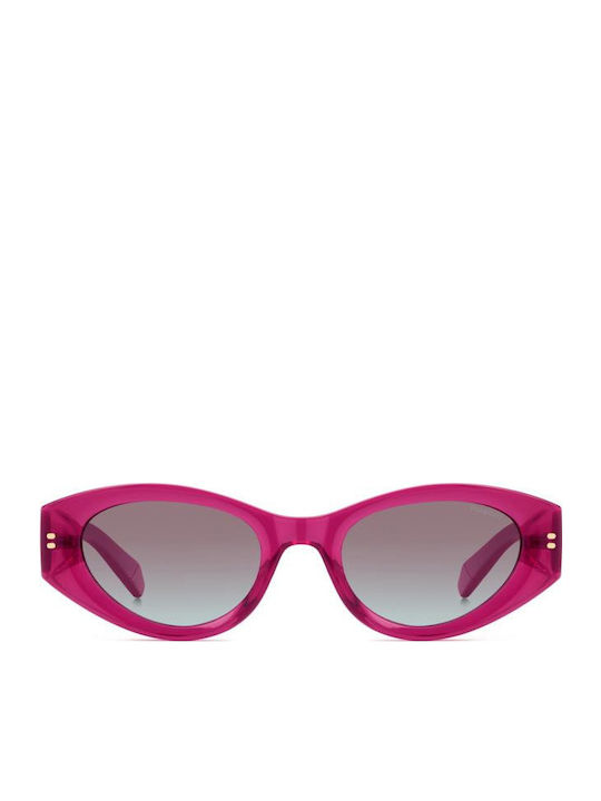 Polaroid Women's Sunglasses with Pink Plastic Frame and Gray Gradient Lens PLD6243/S/X MU1/JR