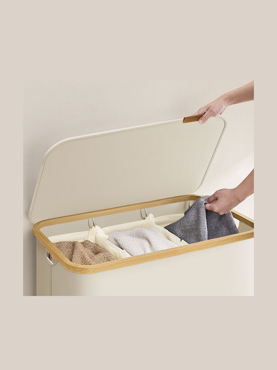 Songmics Fabric Laundry Basket with Lid 60x38.5x70.5cm Black
