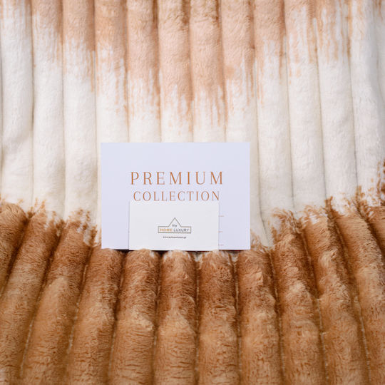 My Home Luxury Blanket Fleece Single 160x220cm Ecru - Brown