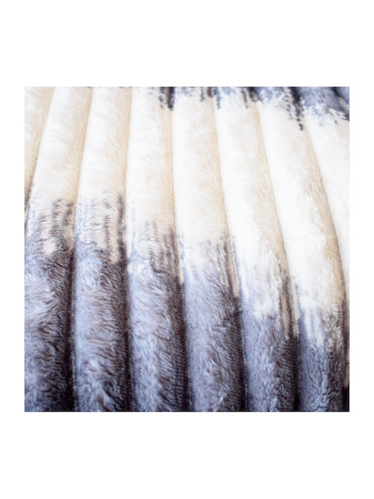 My Home Luxury Κουβέρτα Fleece Μονή 160x220εκ. Εκρού - Μπλε 68173-3