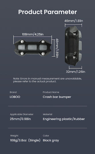 Motorcycle Crash Bar Buffer Protective Rubber Sleeve（two-piece Included）engineering Plastic Rubber