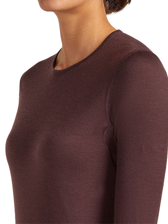 Icebreaker Oasis Damen Thermo Langarmshirt Burgundisch