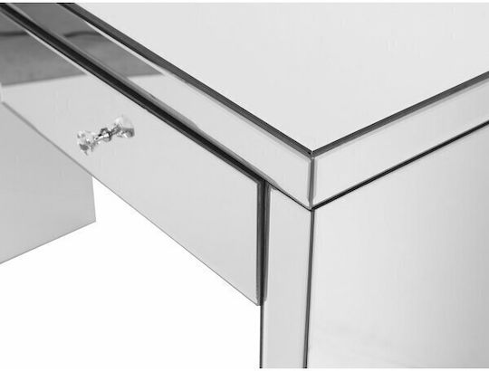 Berwyn 1653 Console Table Wood & Glass Silver L100xW35xH77cm