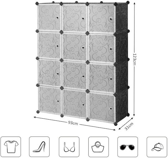 Plastic Shoe Organizer Grey W93xD31xH123cm