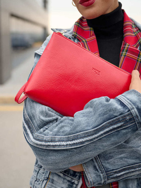Leder Damentasche Handtasche Rot