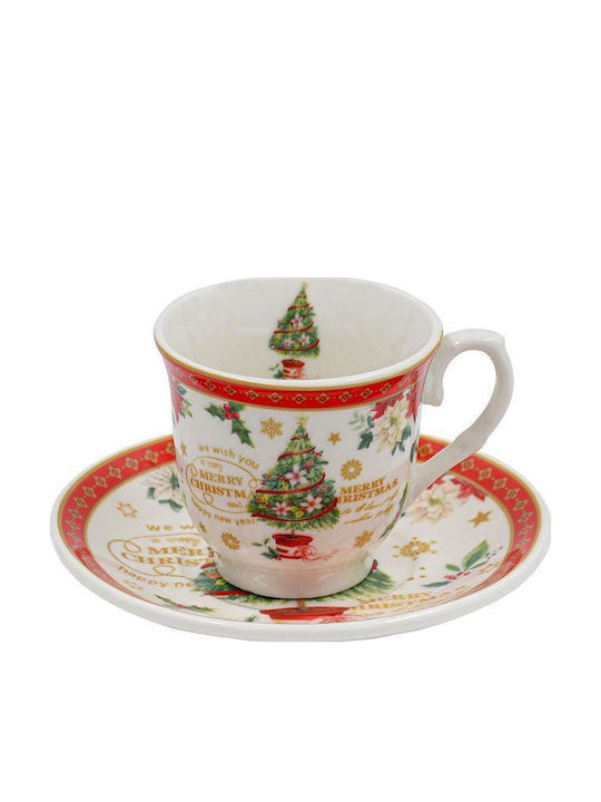 Weihnachtskeramik-Set Braun 6 Stück Fülliana Fl909017 Weiß-Rot Farbe 6x6cm Weihnachtskeramik-Set Braun 6 Stück Fülliana Fl909017 Weiß-Rot Farbe 6x6cm