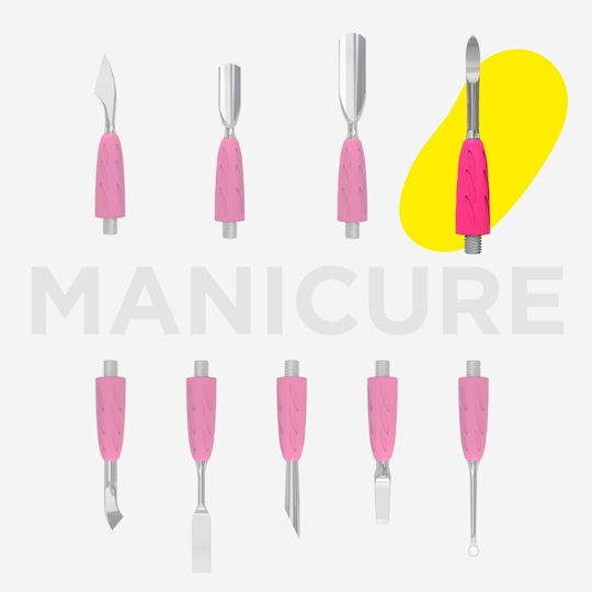 Staleks Working Part Pusher Combo Uniq 19 Nail Cleaner Cuticle Pusher Wppq-19