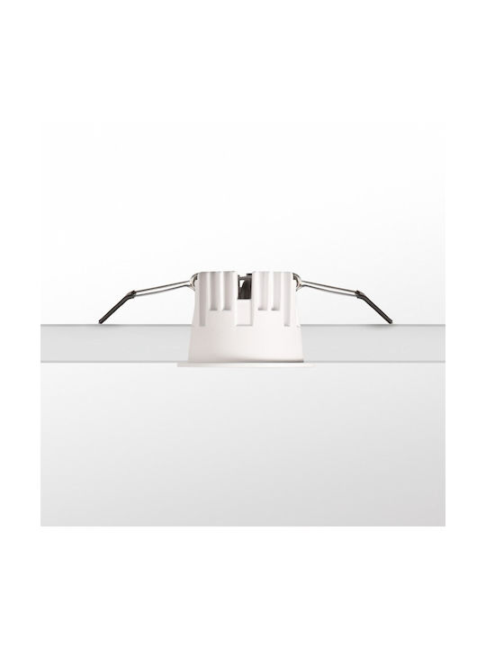 Ideal Lux Μεταλλικό Χωνευτό Σποτ με Ενσωματωμένο LED και Θερμό Λευκό Φως Λευκό 5.8x5.8εκ. 1τμχ