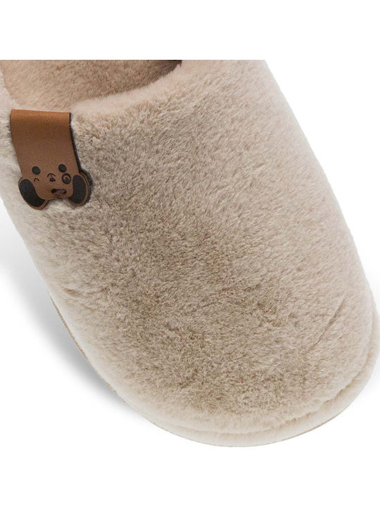 Winter Damen Hausschuhe Beige
