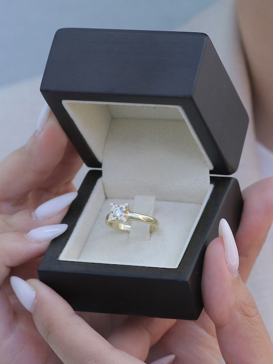Einzelstein aus Gold 14K mit Diamant