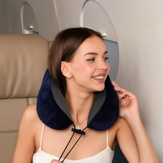 Neck Travel Pillow Memory Foam Blue-Black 4gym16