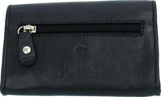 Lavor Leather Tobacco Pouch with Magnetic Closure 11x7.5cm Practical Black