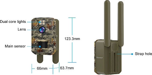 BG58 Hunting Camera for Farmers and Beekeepers with 4G Bluetooth 3MP HD Night Vision Two Way Audio Solar Panel IP66