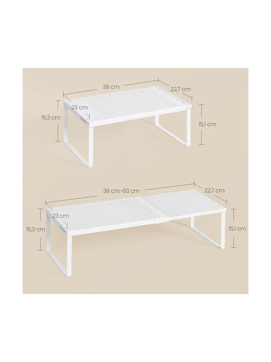 Songmics Επιτραπέζια Βάση Inox 38x23x15.3εκ. Λευκή