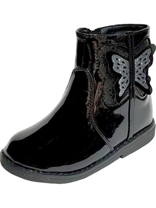Kids Boots with Zipper Black