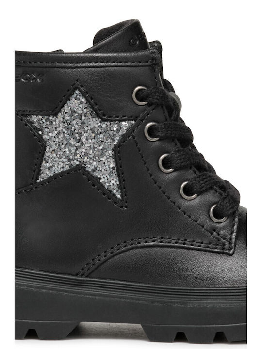 Kiddartah Leather Kids Boots with Zipper Black