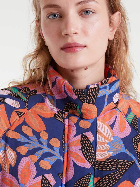 Women's Blue Coat with Buttons