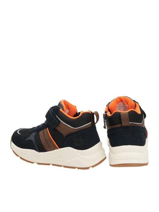 Leather Kids Boots with Zipper Blue