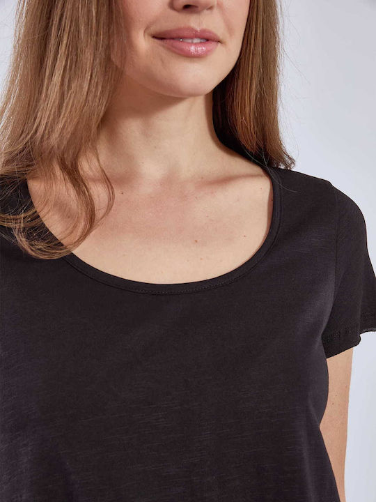 Women's Blouse Cotton Black