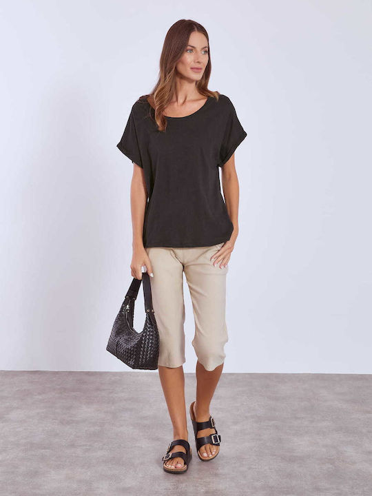 Sleeve Women's Athletic Blouse Black