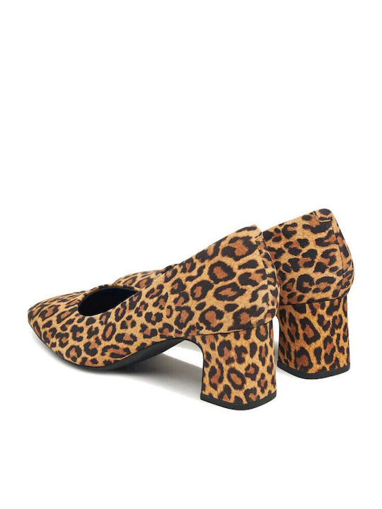 Court Suede Γόβες Animal Print Καφέ