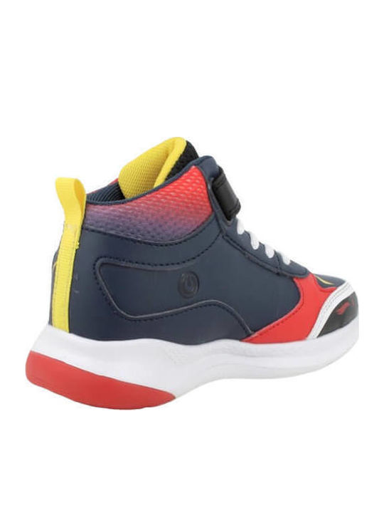 Adidași Copii Inalți Cu Închidere Hoop & Loop Și Luminite Negri