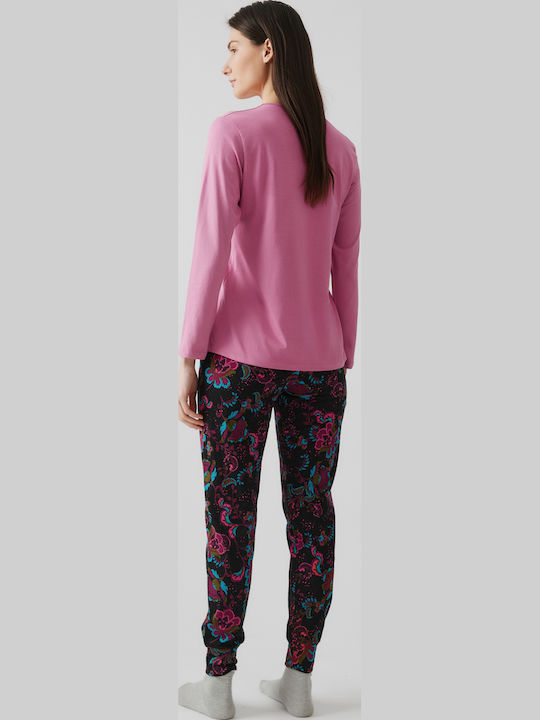 Minerva Winter Women's Pyjama Set Cyclamen Floral