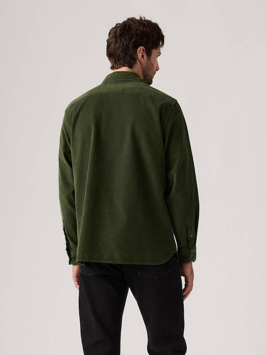 Jackson Worker Дълъг Ръкав Рипсено Кадифе Overshirt Каки / Маслинено