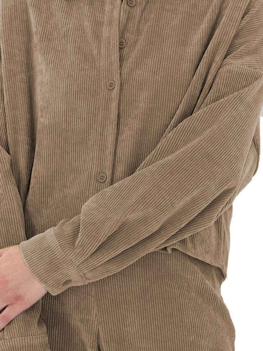 Дълъг ръкав Женска Риза Camel, Brown