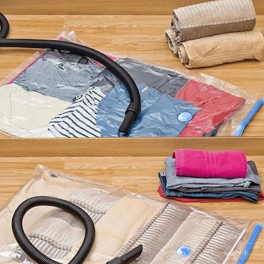 Πλαστική Σακούλα Αποθήκευσης Ρούχων Αεροστεγής και με Κενό Αέρος 80x110cm