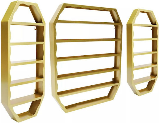 Set 3 Wandmontierte Metallregale Organizer 6 Ebenen